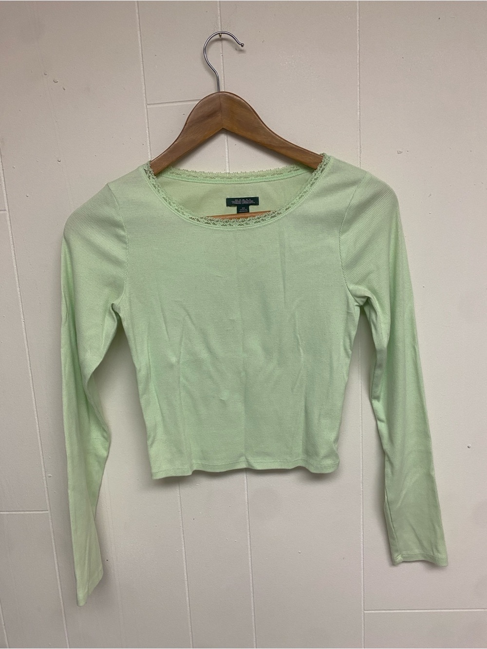 Wild fable Long-Sleeve Scoop Neck Top - Mint Green